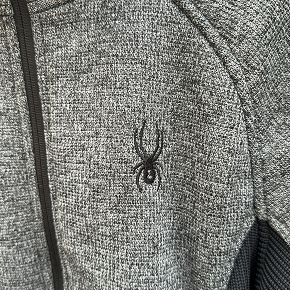 Spyder Heather Gray and Black Zip-Up Jacket Men's Size Medium - Picture 2 of 6